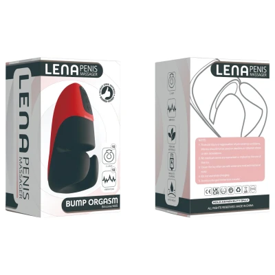 Lena - rezgő-szorító maszturbátor férfiaknak (piros)