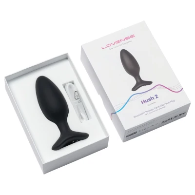 Lovense Hush 2 M - fekete app-vezérelt anál vibrátor (45 mm)