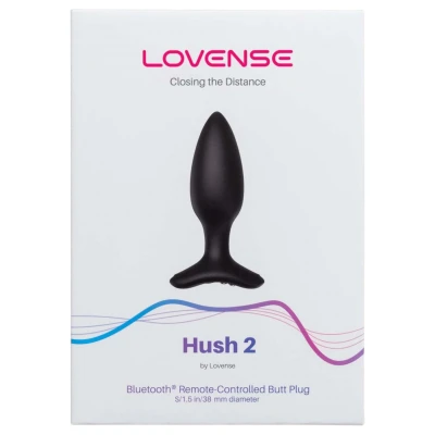 Lovense Hush 2 S - fekete app-vezérelt anál vibrátor (38 mm)