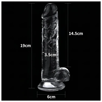Lovetoy Flawless Clear - tapadókorongos dildó - 19 cm (átlátszó)