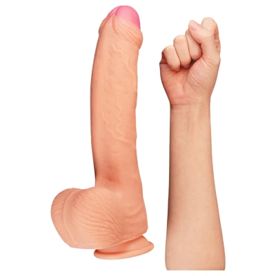 Lovetoy Nature Cock - testszínű kétrétegű élethű dildó (28 cm)