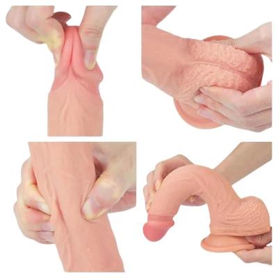 Lovetoy Nature Cock - tapadókorongos élethű dildó - 21 cm (testszínű)