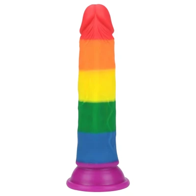 Lovetoy Prider 7.0 - élethű dildó - 19 cm (szivárvány)