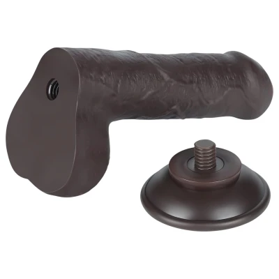 Lovetoy Sliding-Skin - herés kétrétegű dildó - 18,3 cm (barna)