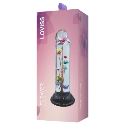 LOVISS Flower - sima üveg dildó (átlátszó)