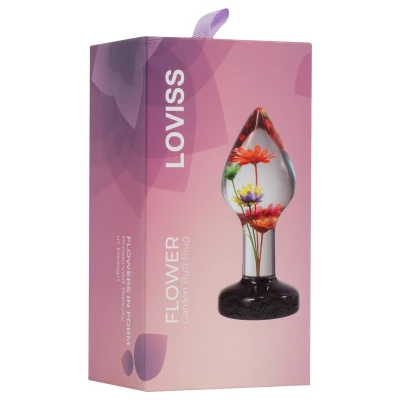 LOVISS Flower - virágmintás anál plug (átlátszó)