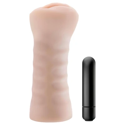 M for Men Ashley - vibráló műpunci maszturbátor férfiaknak (testszínű)