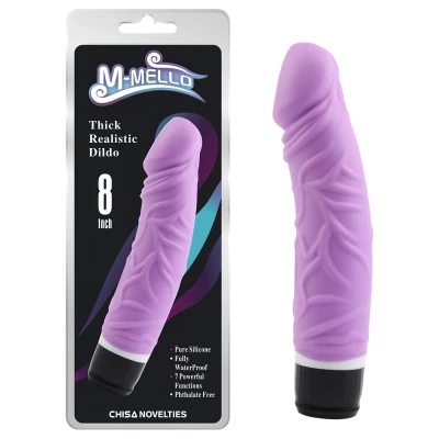 M-Mello Thick Realistic - vastag élethű vibrátor (lila) - 19,5 cm