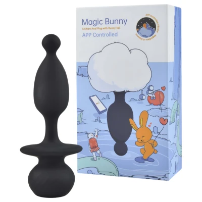 Magic Motion Bunny - app-vezérelt anál vibrátor nyuszifarokkal (fekete)
