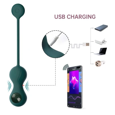 Magic Motion Crystal Duo - app-vezérelt vibrációs gésagolyó (zöld)