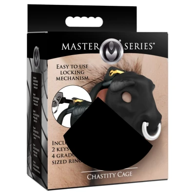 Master Series Bull - bikafejes péniszketrec, férfi erényöv (fekete)