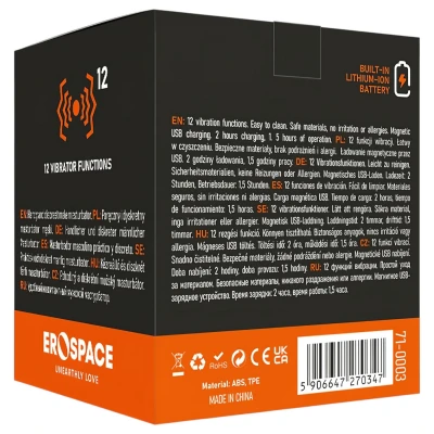 Erospace Men's Play - diszkrét vibrációs maszturbátor férfiaknak (fehér)