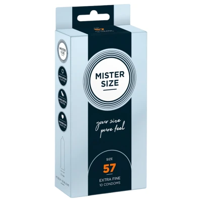 Mister Size - vékony óvszer testre szabott méretben (57 mm, 10 db)