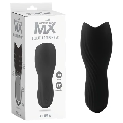 MX Fellatio Performer - vibrációs, orális maszturbátor (fekete)