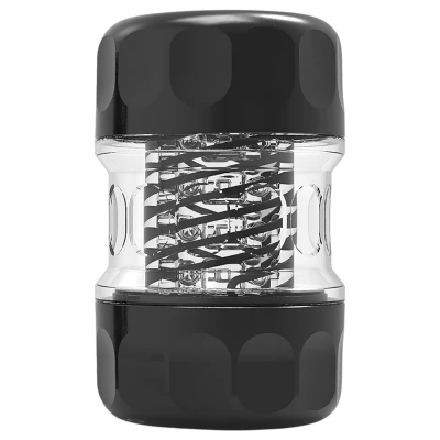MX Spiral Portable Quin Cup - spirális, szívó hatású maszturbátor (fekete)