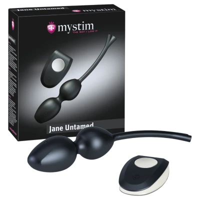 mystim Jane Untamed - vibrációs gésagolyó duó (fekete)