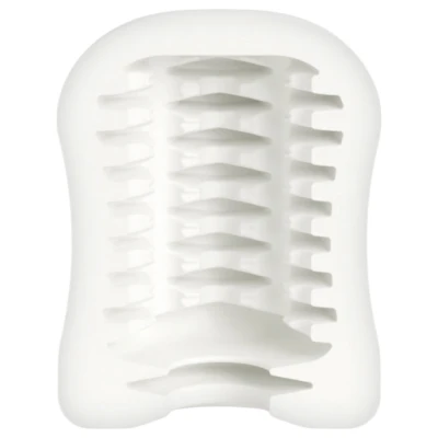 mystim MasturbaTIN Ribbed Rita - lamellás maszturbátor férfiaknak (fehér)