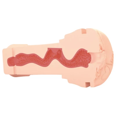 mystim OPUS Mica - élethű művagina maszturbátor férfiaknak (natúr-fekete)