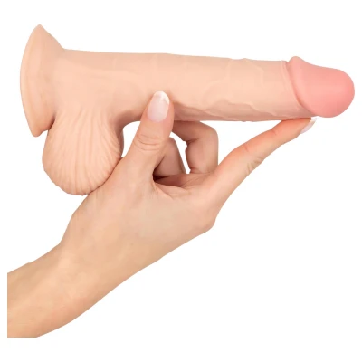Nature Skin - dildó bőrrel - 19 cm (testszínű)