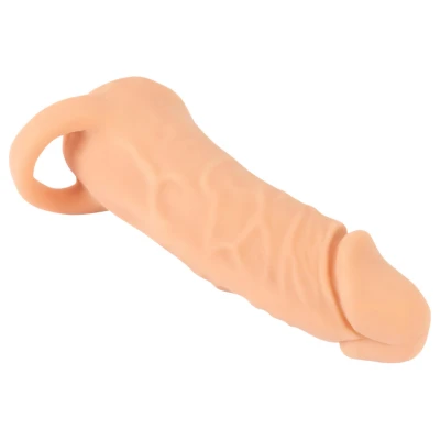 Nature Skin - péniszköpeny és műpunci - 18 cm maszturbátor (testszínű)