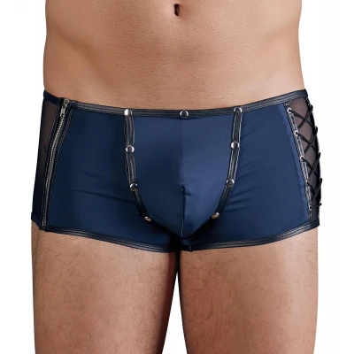 NEK - fekete fűzős-necc betétes férfi boxer (kék)
