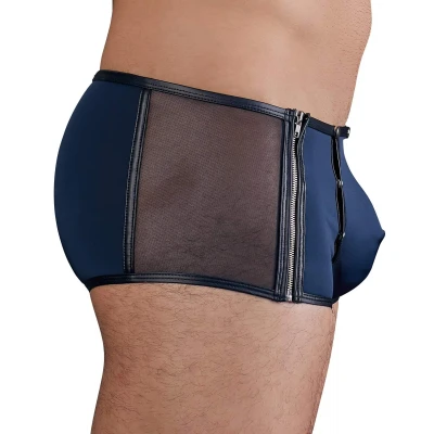NEK - fekete fűzős-necc betétes férfi boxer (kék)