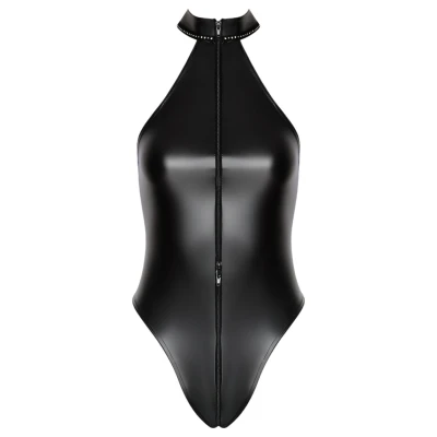 Noir - fényes nyakpántos body (fekete)