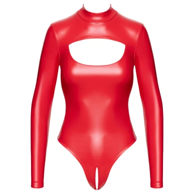 Noir - fényes hatású body (piros)