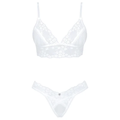 Obsessive Set Heavenlly - csipkés melltartó szett (fehér)