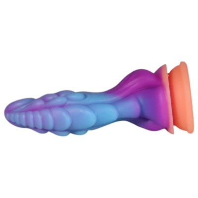 OgazR - lila-rózsaszín sötétben világító sárkány dildó (22 cm)