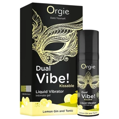 Orgie Dual Vibe - folyékony vibrátor Gin Tonic ízben (15 ml)