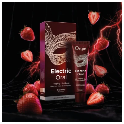 Orgie Electric Oral - bizsergető ajakfény orális szexhez, eper (10 ml)
