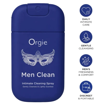 Orgie Men Clean - intim tisztító és frissítő spray férfiaknak (30ml)