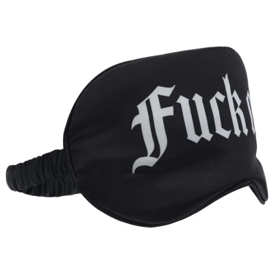 Ouch! Fuck Off - feliratos szatén BDSM szemmaszk (fekete)