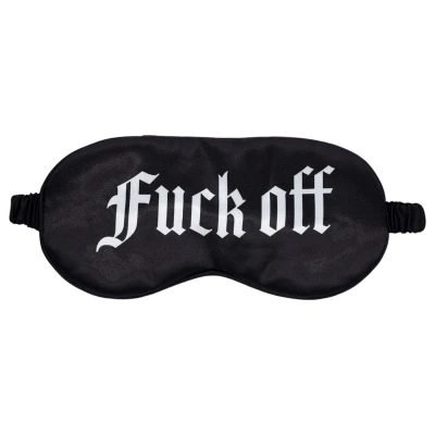 Ouch! Fuck Off - feliratos szatén BDSM szemmaszk (fekete)