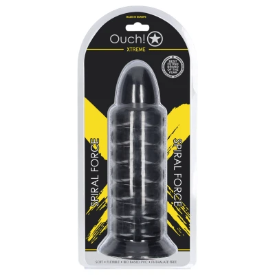 Ouch! Spiral Force - csavart anál plug (fekete) - 23,5 cm