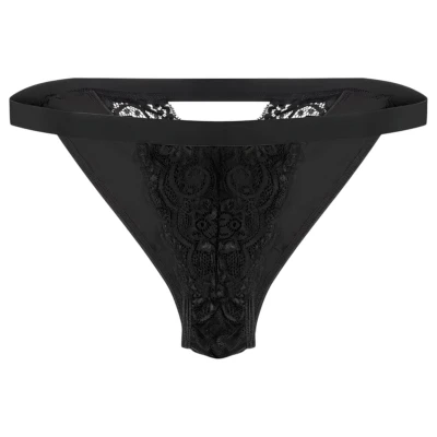 Pantyrebel - fekete akkus, rádiós tanga vibrátor nőknek (S-L)