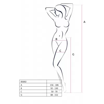 Passion BS002 - fekete nyitott necc szexharisnya (S-L)