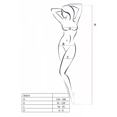 Passion BS014 - nyitott piros necc overál fűzővel (S-L)
