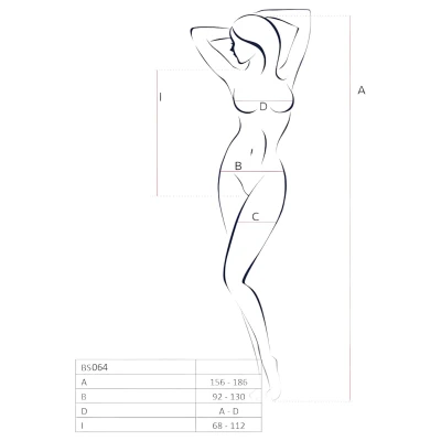 Passion BS064 - nyitott piros necc body (S-L)