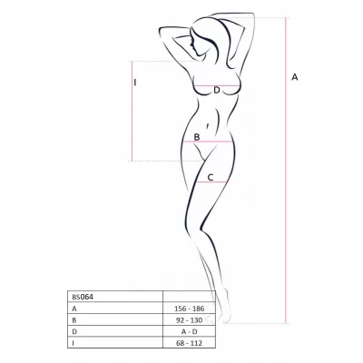 Passion BS064 - nyitott piros necc body (S-L)
