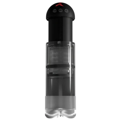 PDX Elite Extender Pro - akkus, szívó-rezgő maszturbátor (fekete)