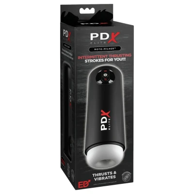 PDX Elite Moto Milker - akkus lökő-vibrációs maszturbátor (fekete)