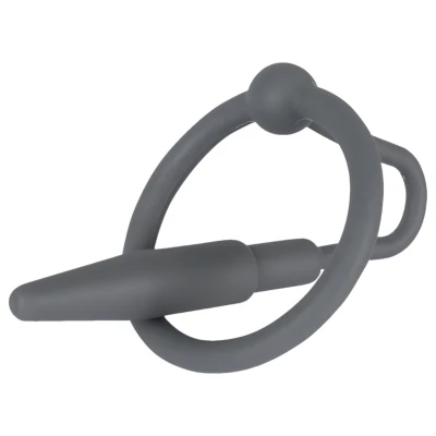 You2Toys Penisplug - szilikon makkgyűrű kúpos húgycső dilátorral (szürke)