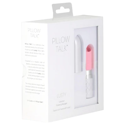 Pillow Talk Lusty - akkus, nyelves rúdvibrátor (fehér-pink)