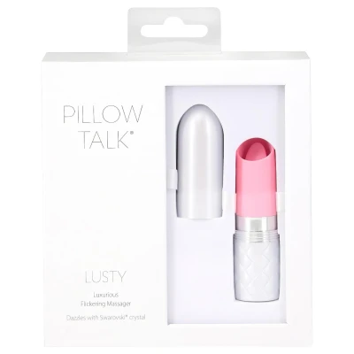 Pillow Talk Lusty - akkus, nyelves rúdvibrátor (fehér-pink)