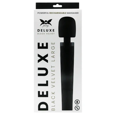 Pixey Deluxe Black Velvet - wand vibrátor L (fekete)