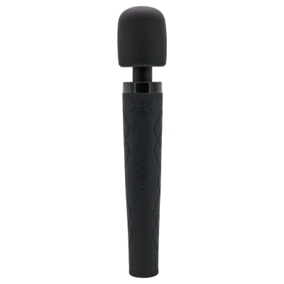 Pixey Deluxe Black Velvet - wand vibrátor L (fekete)