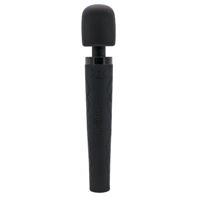 Pixey Deluxe Black Velvet - wand vibrátor M (fekete)