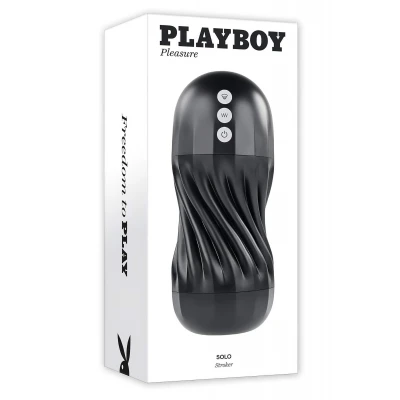 Playboy Solo Stroker - akkus szívó maszturbátor férfiaknak (fekete)